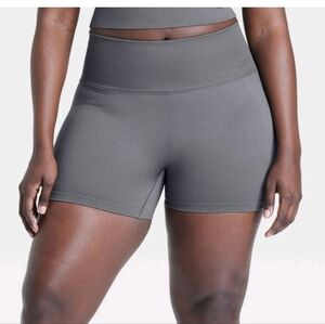 NEW ALL IN MOTION Women's Seamless High Rise Ribbed Bike Shorts size XL